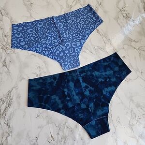 2 VS pink no show cheekster Tanga Blue Panties  Size XL | X LARGE 2Pack